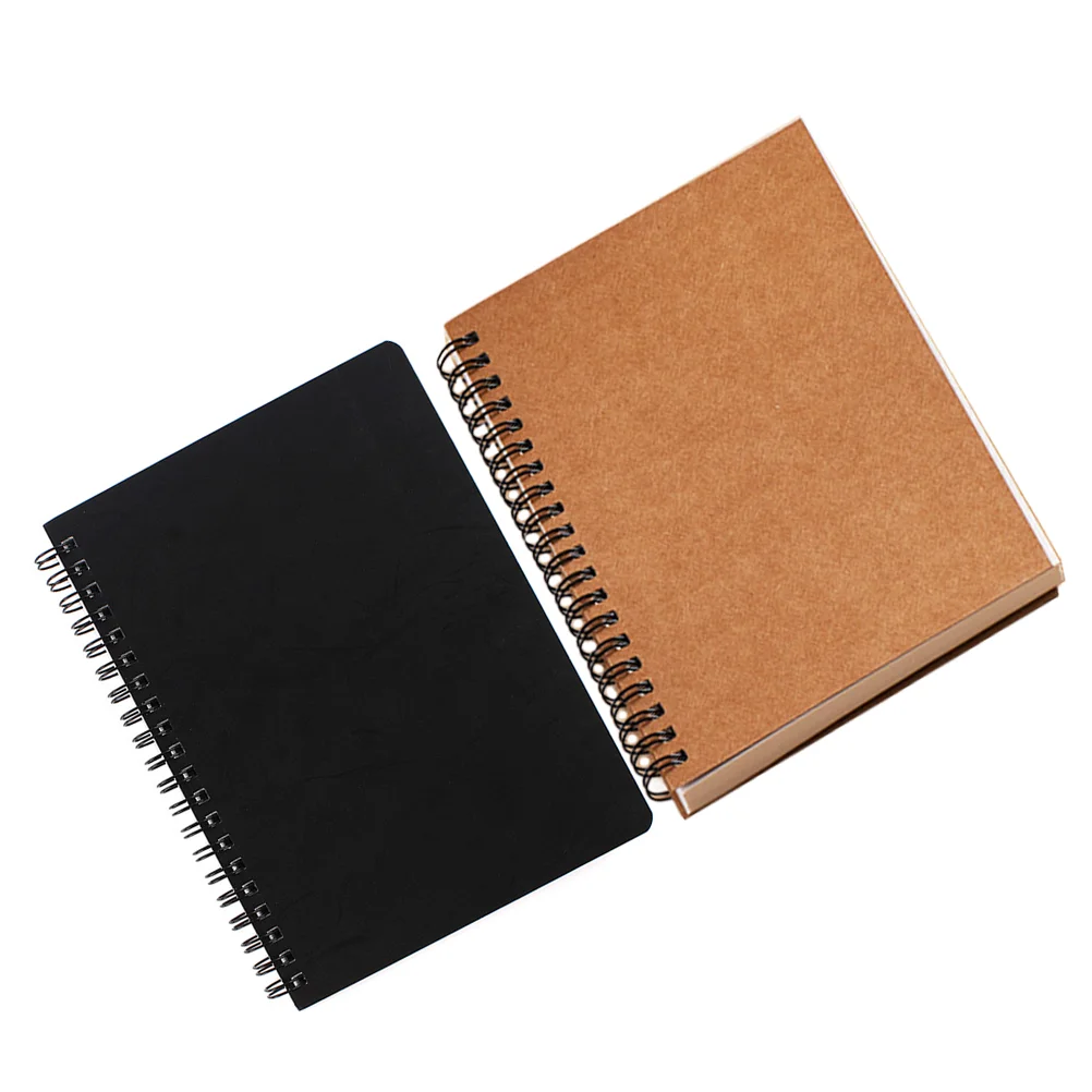 2 Pcs Caderno Do Aluno Cadernos De Desenho Kraft, Papel, Pintura De Suprimentos Caderno Em Branco Estudantes