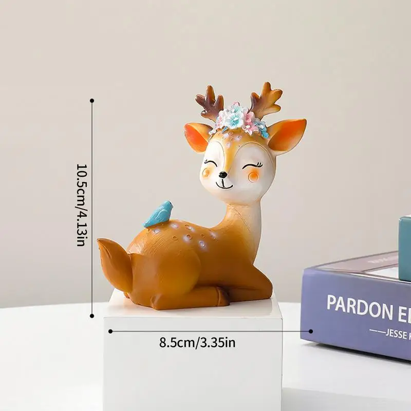 Miniatura De Desenhos Animados Veado Escultura Curso De Veado Estátuas Para Decoração De Natal Veado Estátua Bolo Toppers Veículo De Férias Home Office