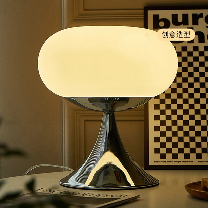 Bauhaus Creme de Vento Lâmpada da Tabela do Quarto Lâmpada de Cabeceira para a Sala de Apple Vintage de Vidro Atmosfera luz da tabela