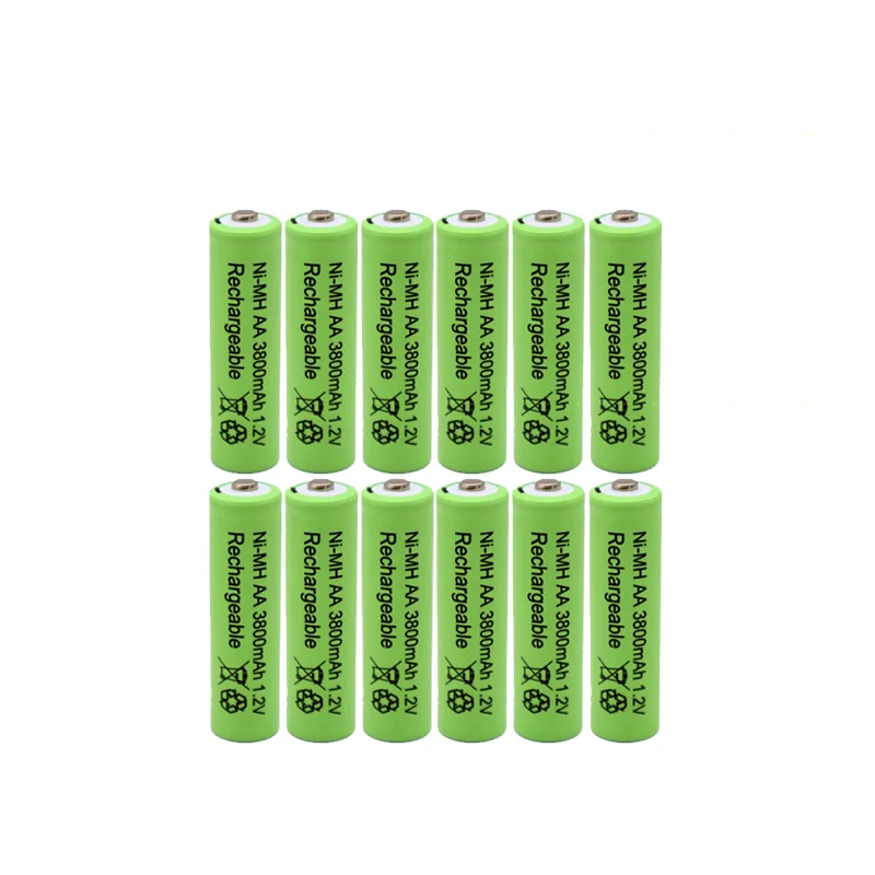 Bateria recarregável AA, 1,2 V 3800 MAH, bateria de níquel-hidreto metálico, adequado para controles remotos, brinquedos, relógios, rádios, etc.