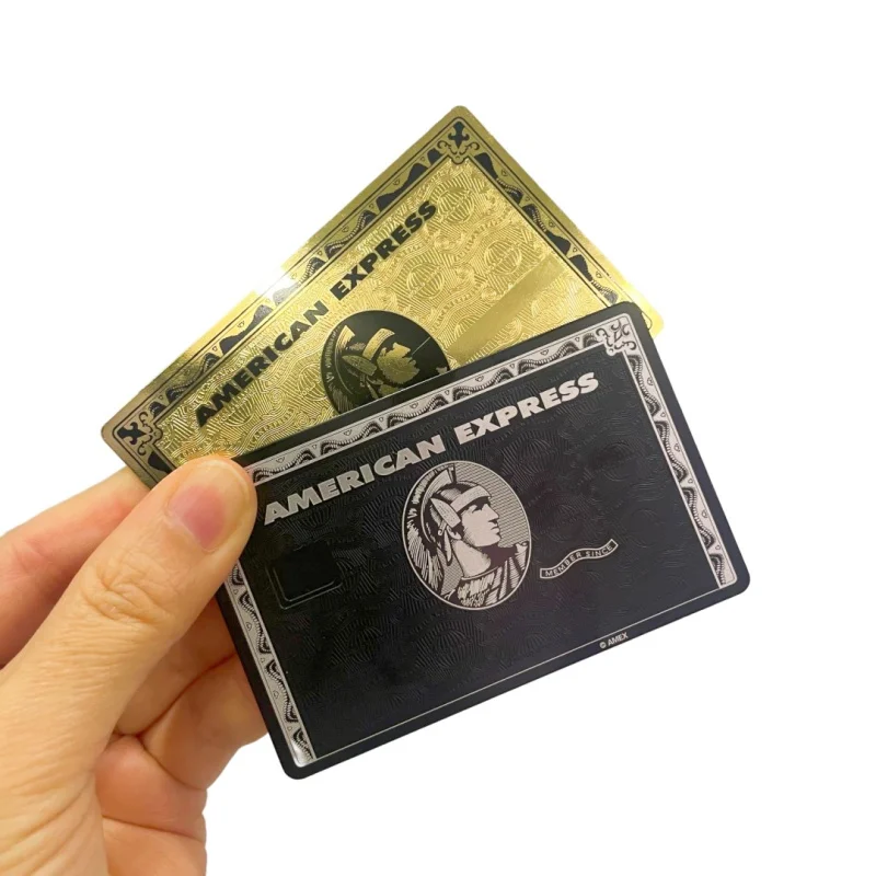 fm4442 gravado gravado chip buraco slot de gravação a laser espaços em branco de metal do cartão de crédito em branco amex cartão com o real tarja magnética Suporte