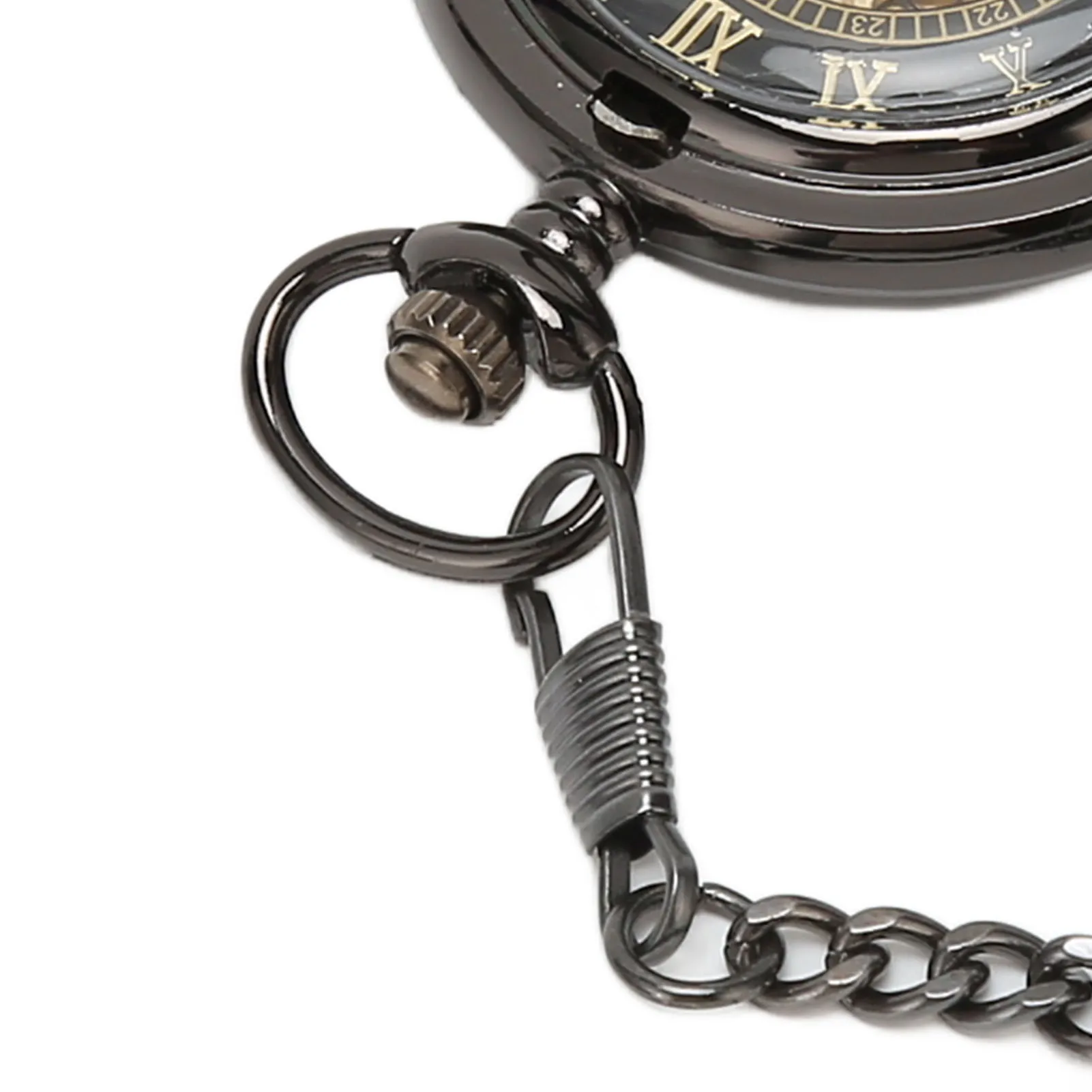 Esqueleto Pocketwatch Movimento Mecânico Vintage Esqueleto Relógio de Bolso Numerais Romanos Caso Dobro para Aniversário