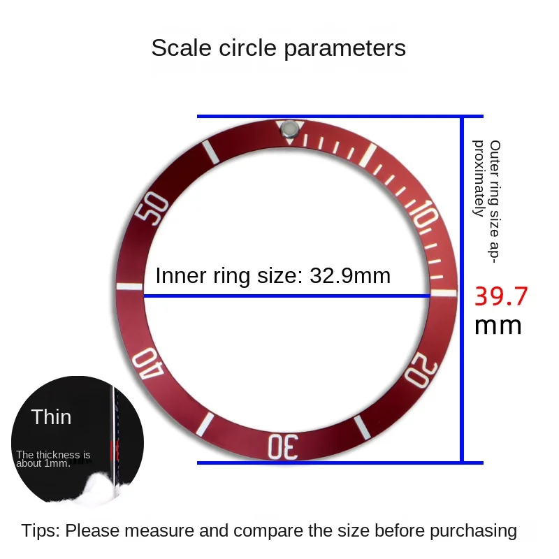 A escala anel do relógio é adequado para Tudor Biwan PELAGES anel do indicador, Dituo M79230N 41mm anel da liga de alumínio boca