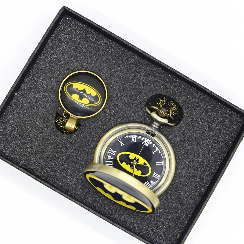 Presente de aniversário do Conjunto de Quartzo Relógio de Bolso com Caixa de Conjuntos de Coleta de Colar Pingente Relógios para Anime Menino Menina relojes de bolsillo