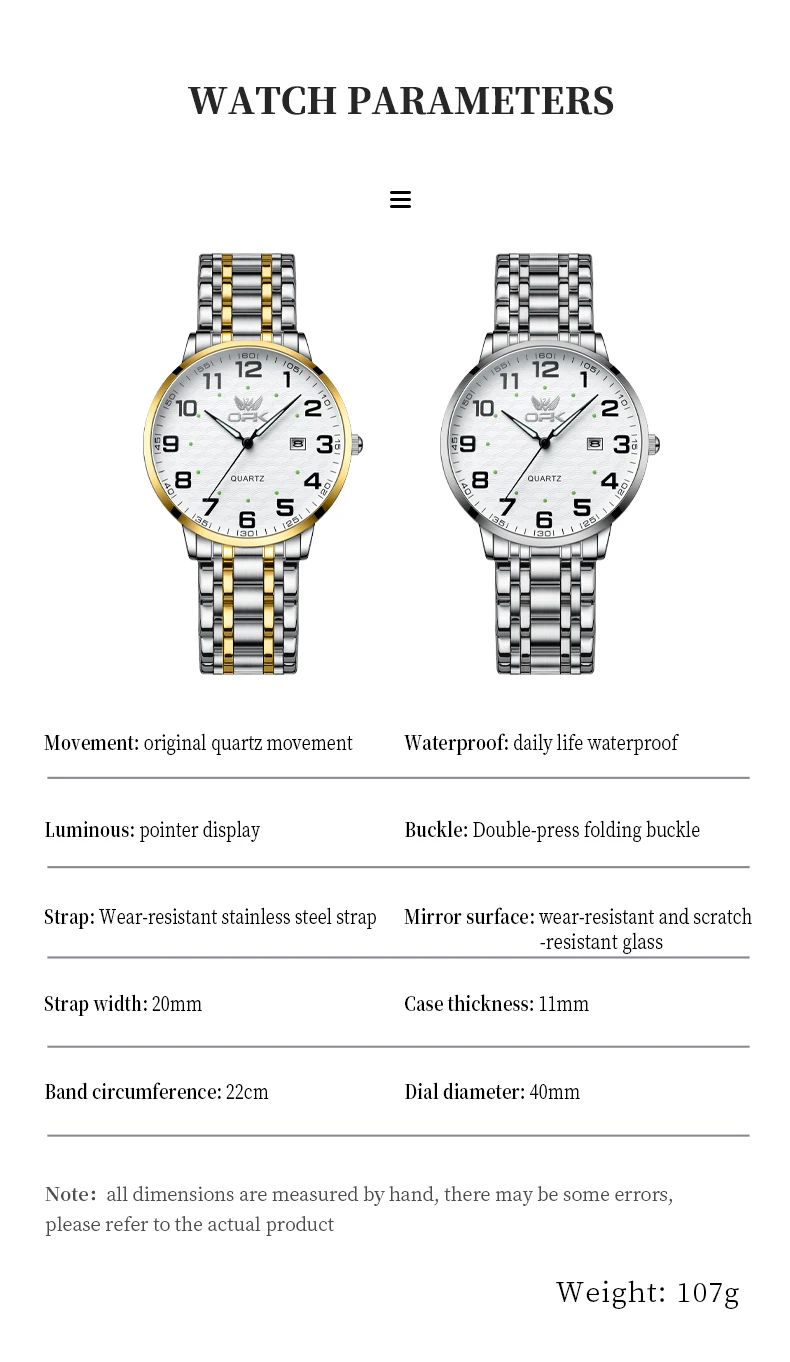 OPK 2023 Tendência de Quartzo Homens Relógio Clássico Business Design Simples Data de Exibição Semana de Marca Top de Quartzo relógio de Pulso Relógio Masculino