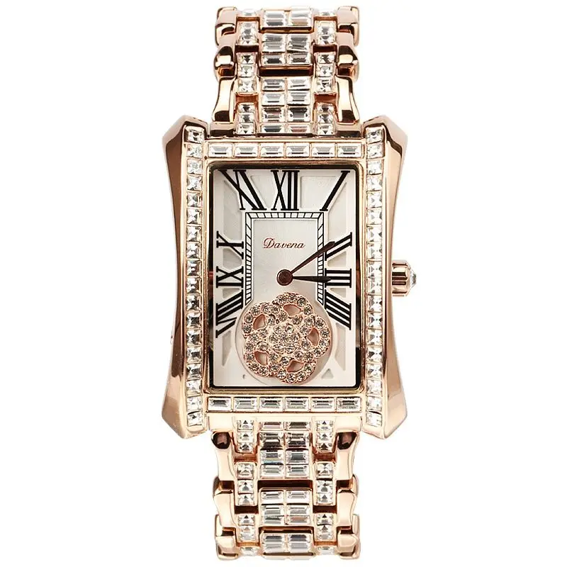 Tendência da moda de relógios de Luxo, Boa Sorte Vem Camellia Watch Mulheres Relógio de Diamantes Correia de Aço Grande Marca de Jóias Relógio