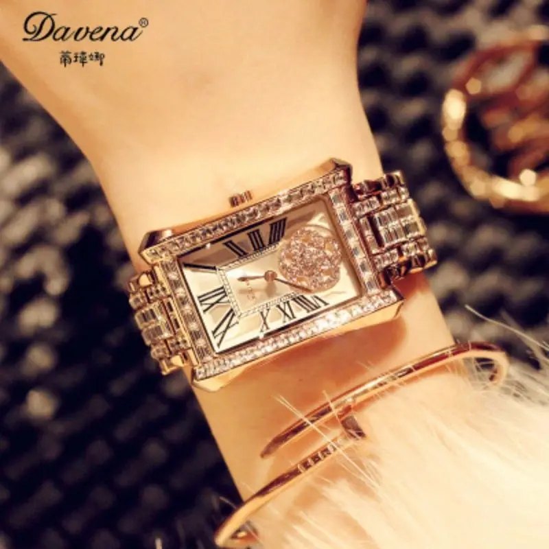 Tendência da moda de relógios de Luxo, Boa Sorte Vem Camellia Watch Mulheres Relógio de Diamantes Correia de Aço Grande Marca de Jóias Relógio