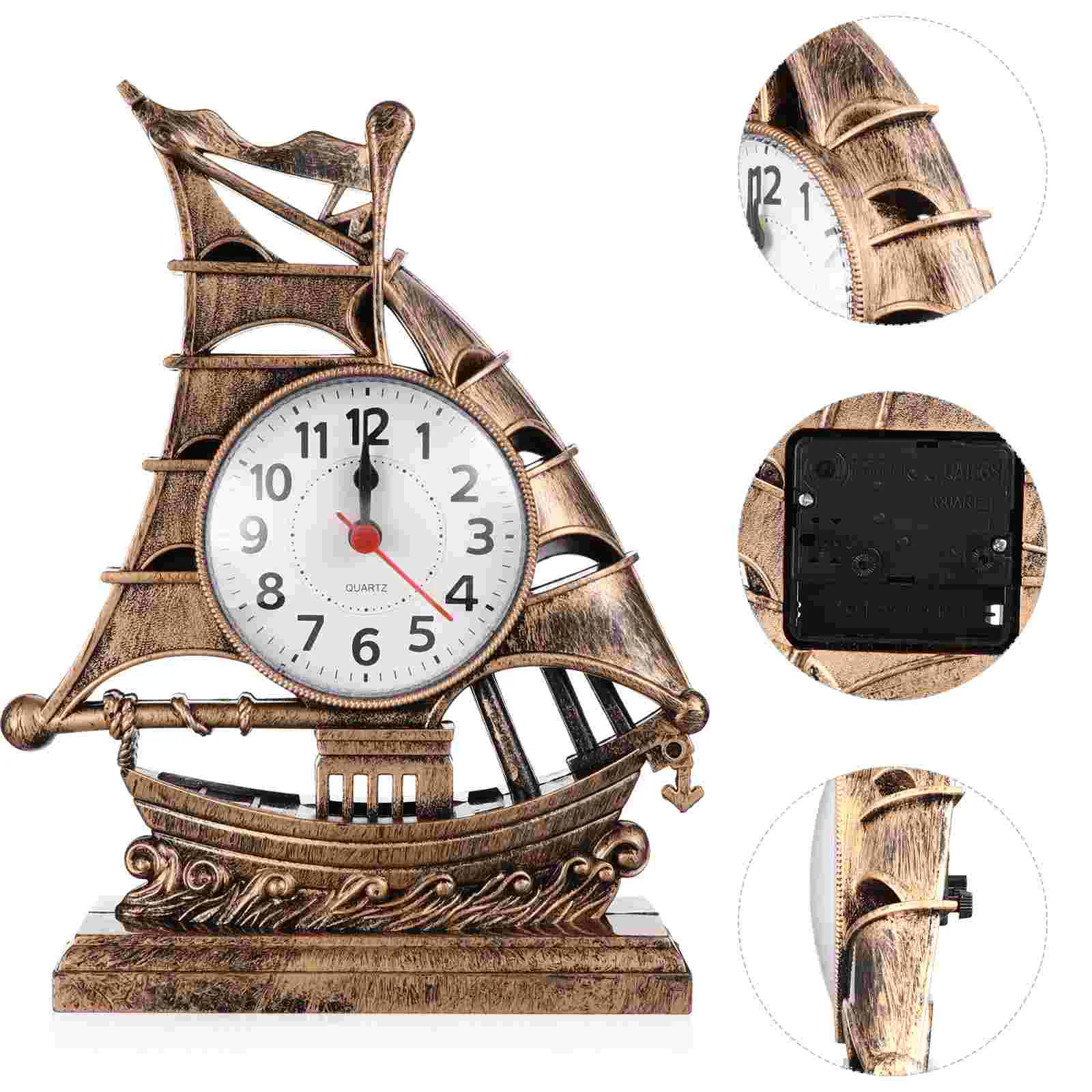 Relógio Despertador Veleiro Tabela Padrão Decorativo Em Silêncio Vintage Visor De Plástico Estudante Digital