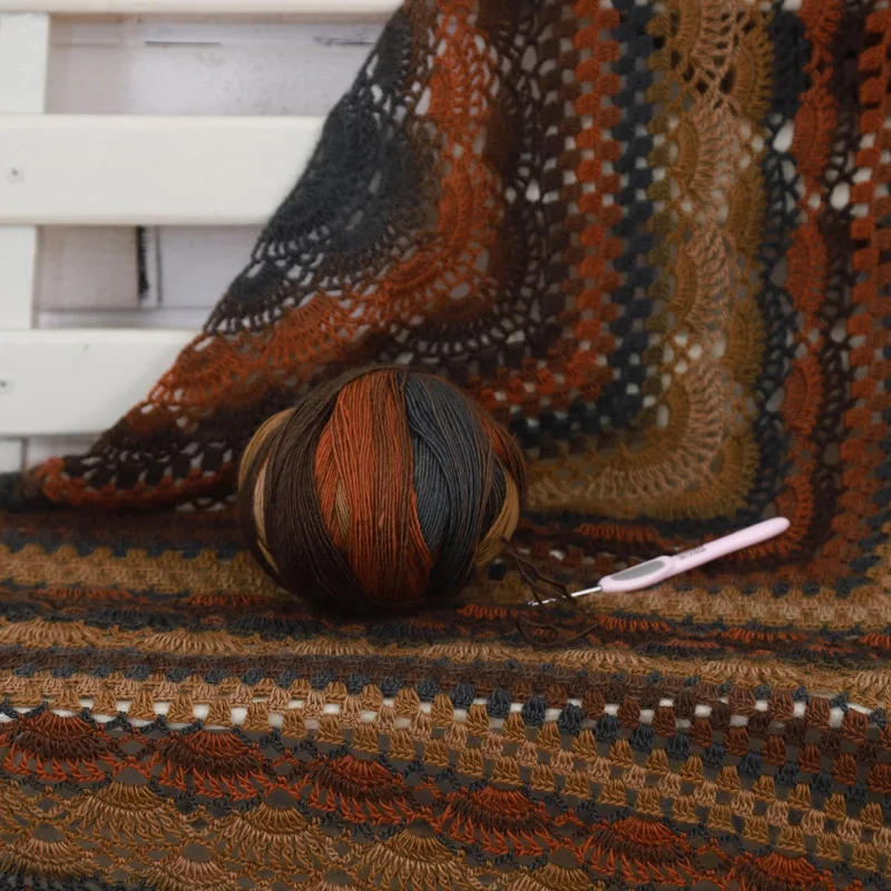Fio Espaço Corante Arco-Íris Thread Preshrunk De Lã Australiana Mão De Tecido Nobre Xale Material De Crochê Fio De Tricô