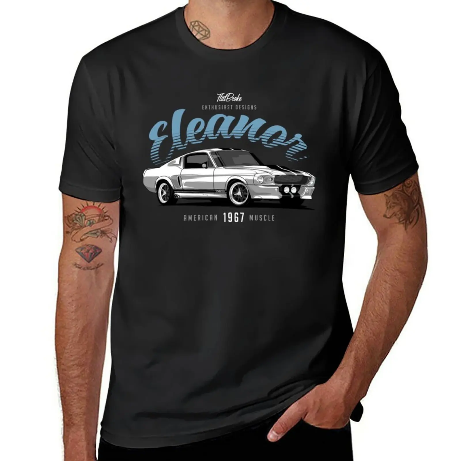 Novo 1967 Mustang Fastback - Eleanor T-Shirt de anime em branco t-shirts t-shirt para homens