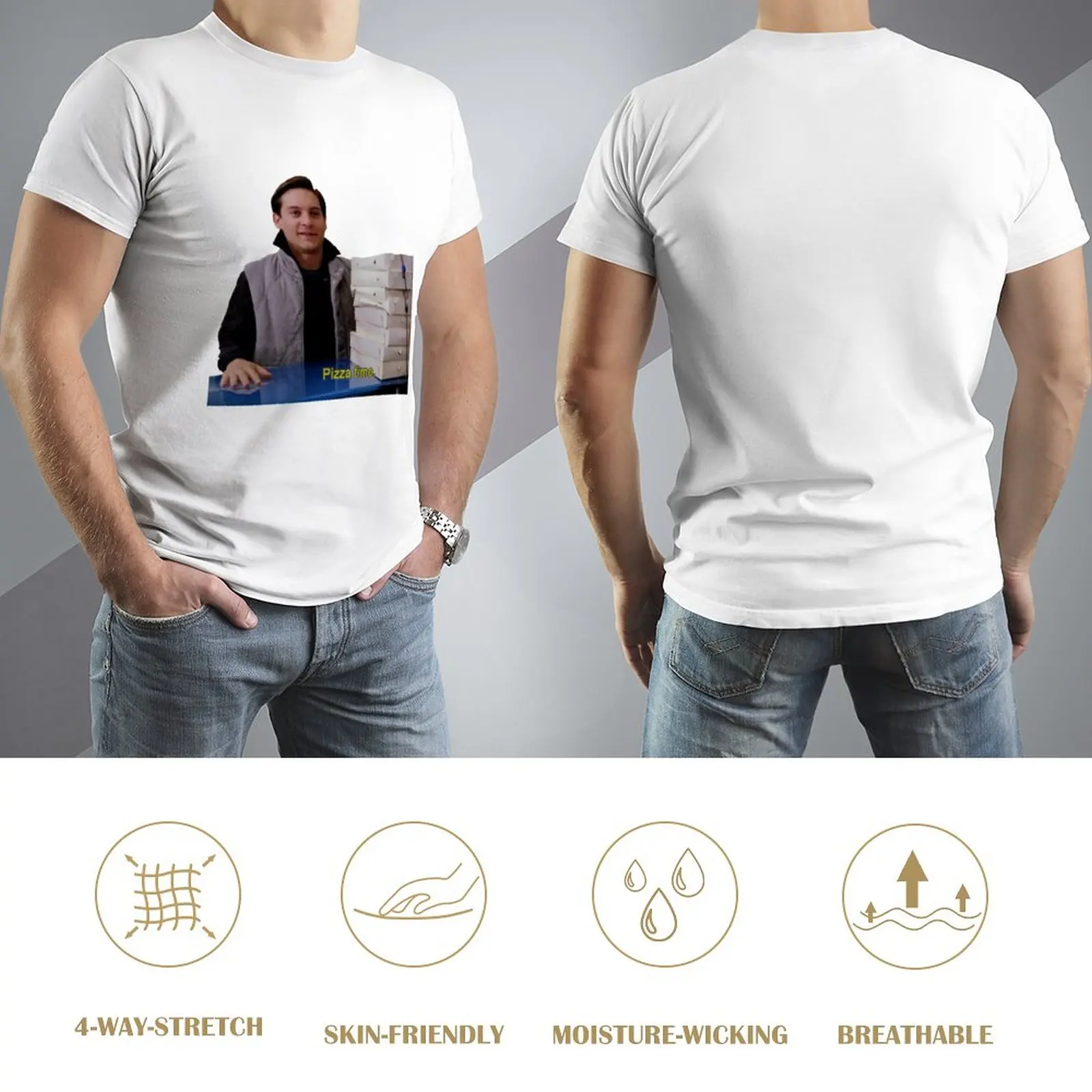 Pizza de Tempo T-Shirt t-shirt homem anime roupas estética roupas mens campeão t-shirts