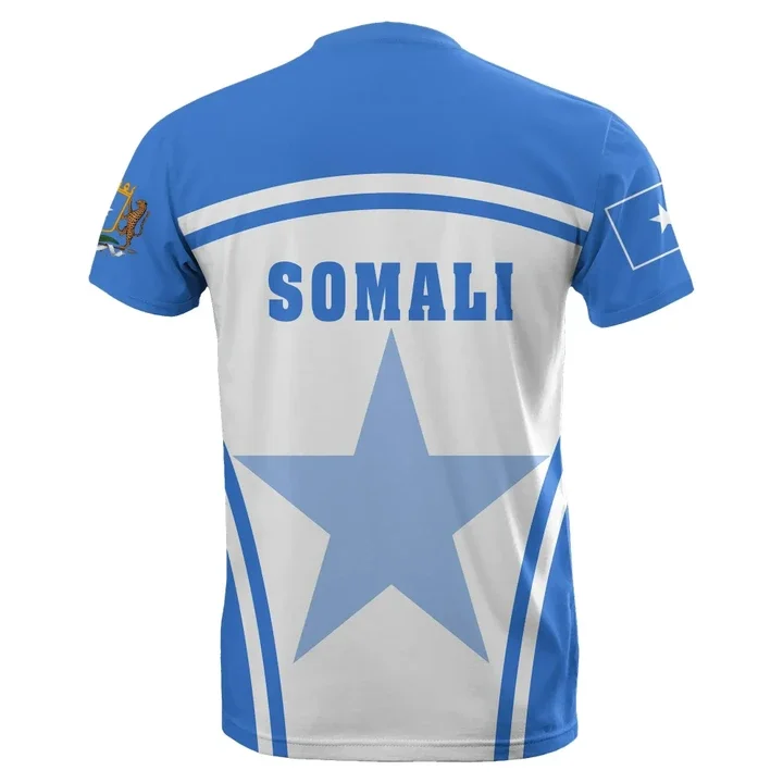 2023 Casuais Novo Soltas Moletom Região Africana T-Shirt - Somália Alternativa Bandeira T-Shirts Roupas Tops para Homens e Mulheres