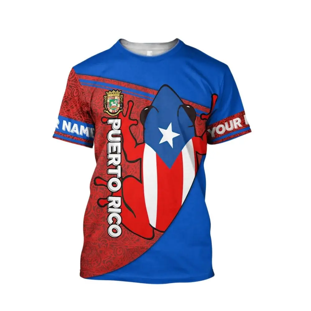 Porto Rico Harajuku em 3D de Alta definição Impressas dos Homens T-shirt de Verão Casual O-pescoço Curto Mangas Americana DIY Personalizada Casal Superior