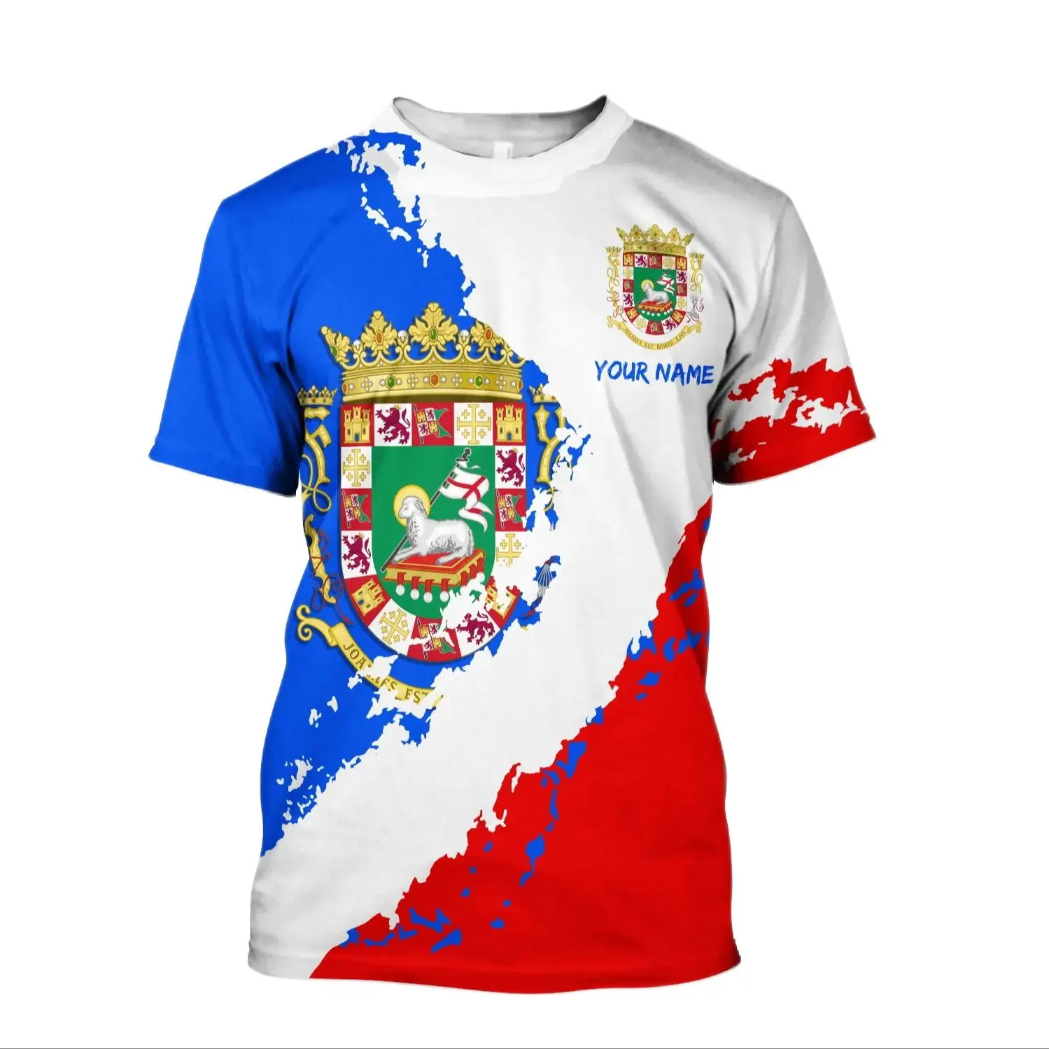 Porto Rico Harajuku em 3D de Alta definição Impressas dos Homens T-shirt de Verão Casual O-pescoço Curto Mangas Americana DIY Personalizada Casal Superior