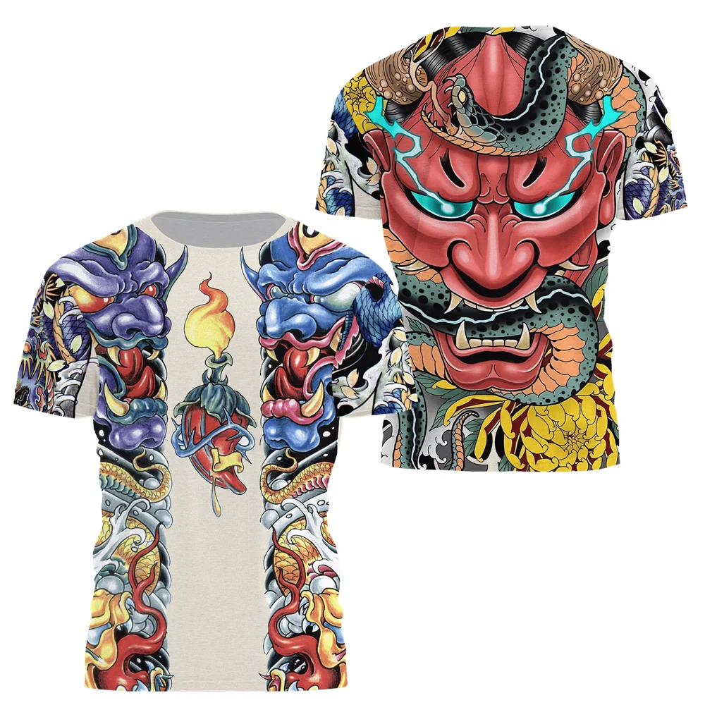 Samurai japonês T-Shirts da Tatuagem de Impressão 3D Streetwear Homens Mulheres Casual de Moda Oversized T-Shirt Harajuku Crianças Tees Tops de Roupas