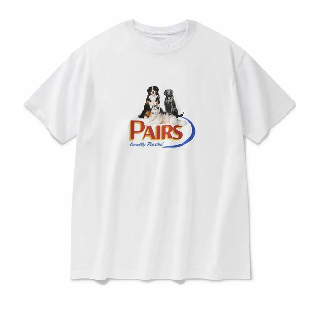 American Vintage Estilo Amante do Cão Branco, de Algodão T-Shirts de Verão de Manga Curta Solto e Casual Tees Tumblr de Moda das Mulheres de Paris Camisas