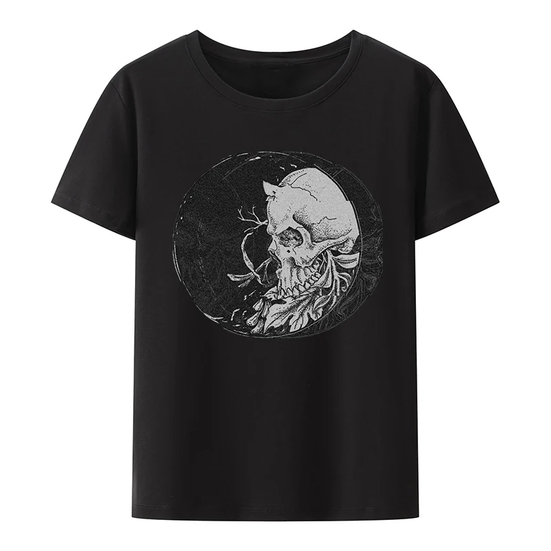 Preto Escuro Arte Desenhos de Caveira Arte de Algodão T-shirt Mens Roupas para Homens Koszulki Orgulho Legal Miles Morales Gráfico Camisetas Tshirt