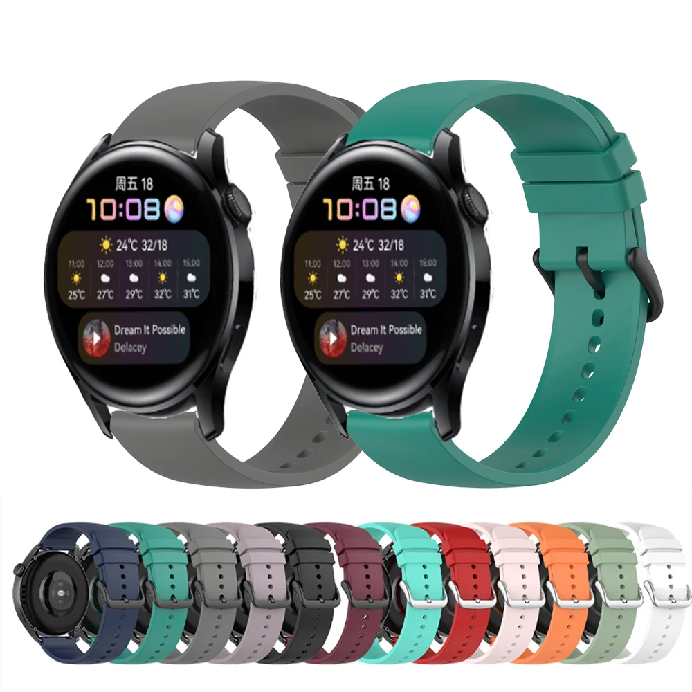 Para Huawei Assistir a 3 Pro Smartwatch Alça de 22mm de Silicone Esporte Banda Para Huawei GT2 GT 3 46mm/GT 2 Pro/Corredor/2E Pulseira Correa