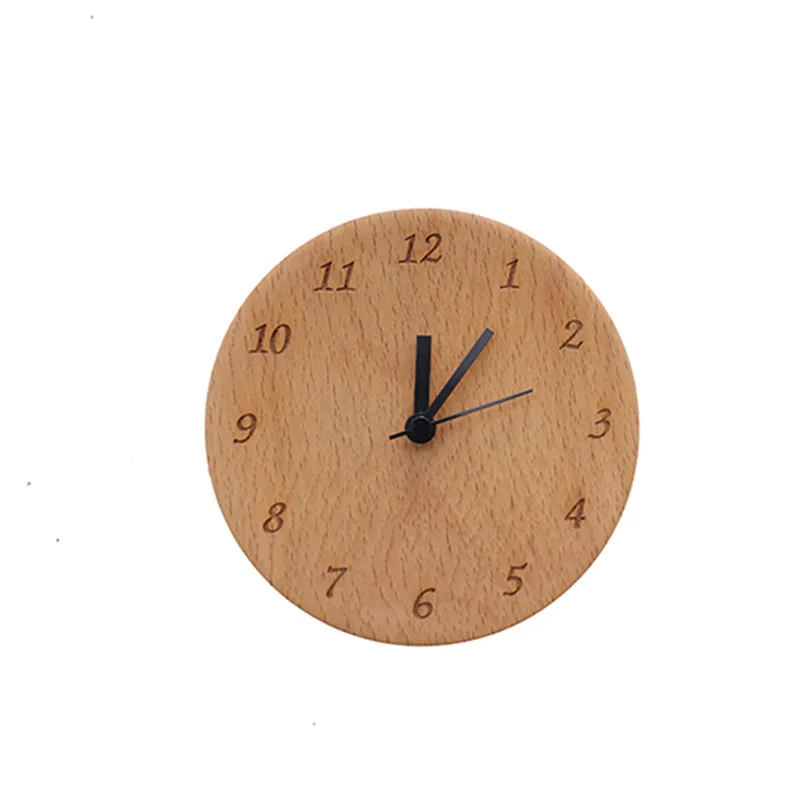 Faia mudo relógio de mesa criativo relógio despertador decoração de sala de estar moderno e minimalista personalizado por grosso de madeira relógio despertador