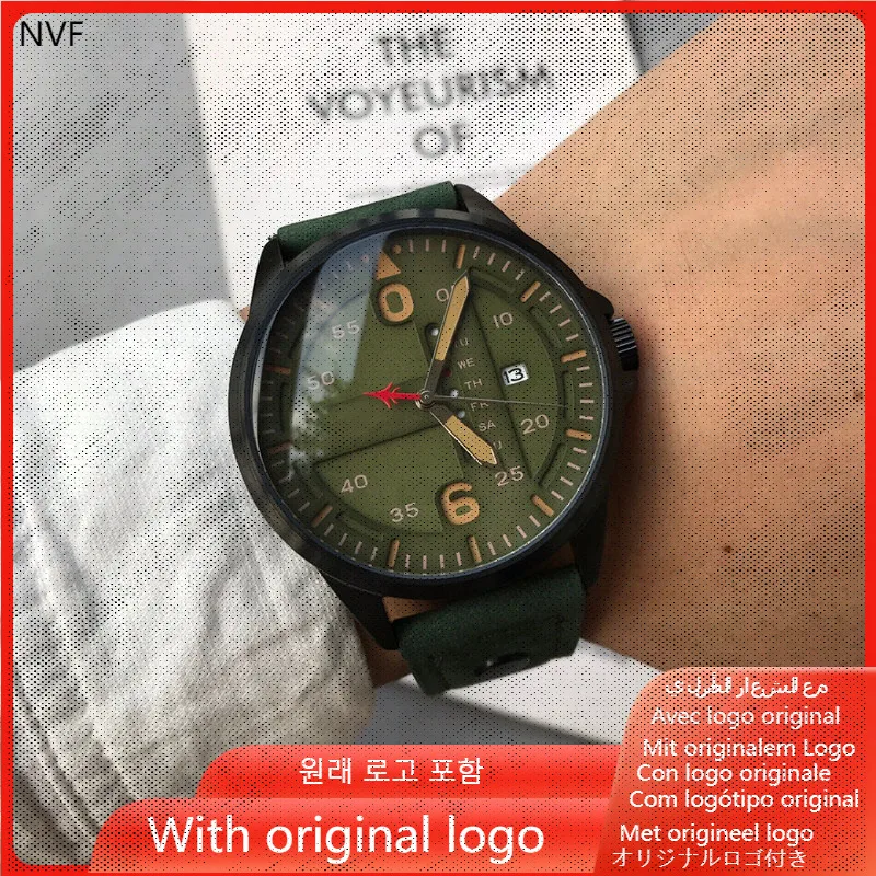 NVF Relógio masculino 904l de Aço Inoxidável do relógio de quartzo 43mm-IC