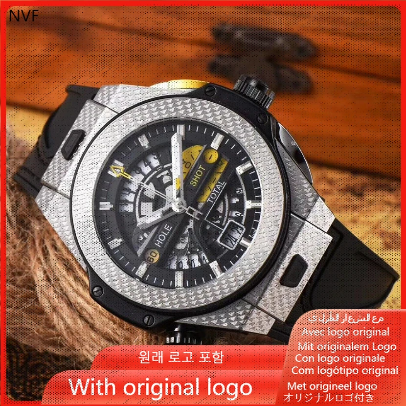 NVF Relógio masculino 904l de Aço Inoxidável do relógio de Quartzo 42mm-HB