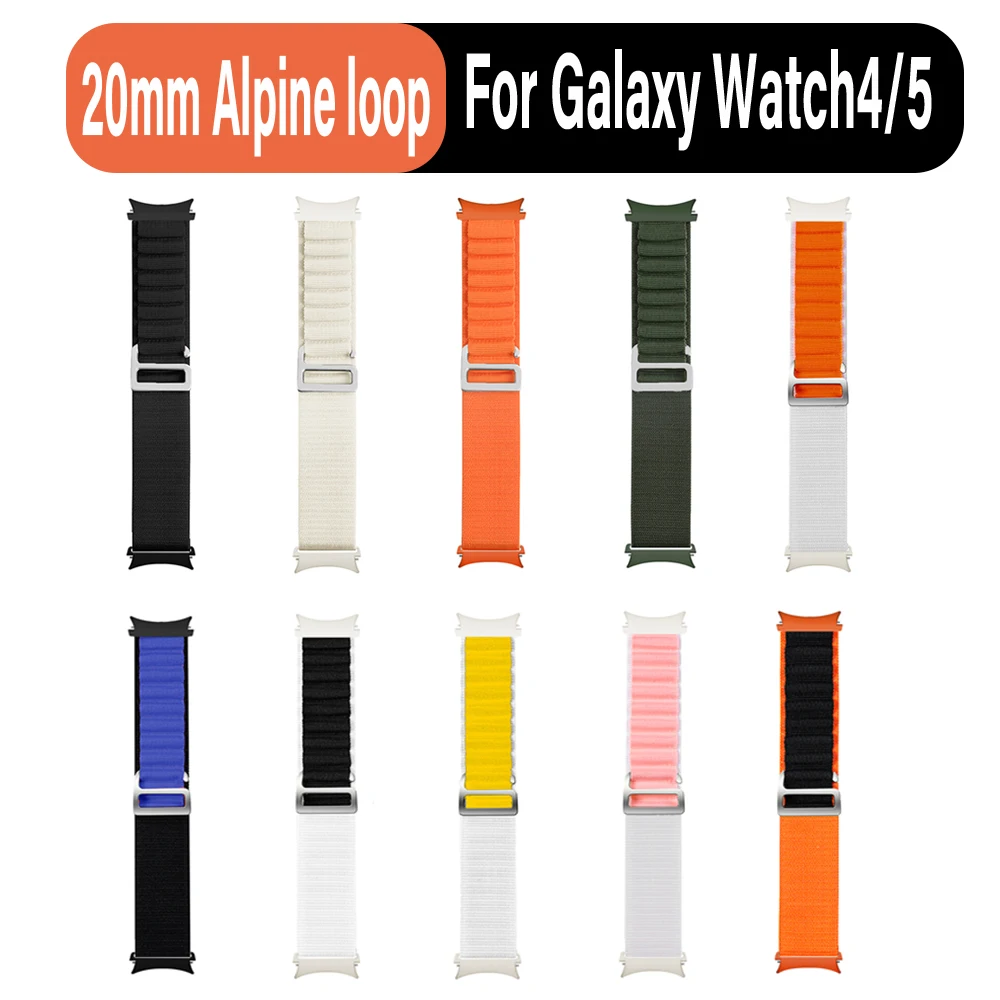 20mm faixa de relógio Para Samsung Galaxy assista 5 6 4 44mm de nylon de 40mm Alpine loop pulseira de 46mm correa watch4 clássico de 5 Pro 45mm Correia