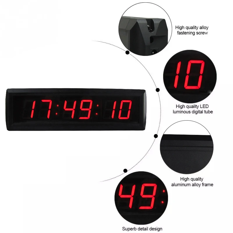 Digital Cronógrafo Botão Relógio com Display de LED,Timer 220 com Botão de pressão de Precisão, 1.8