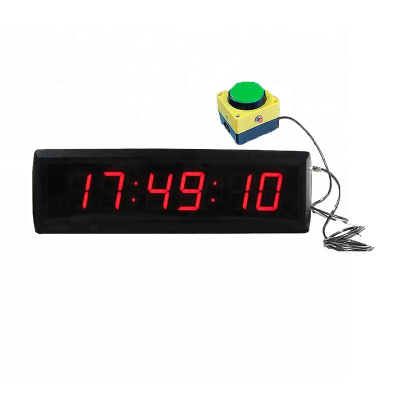 Digital Cronógrafo Botão Relógio com Display de LED,Timer 220 com Botão de pressão de Precisão, 1.8