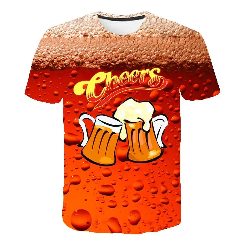 2023 Tendências de T-Shirt dos Homens T-Shirt de Verão, a Roupa dos Homens por Atacado T-Shirt da Moda Cerveja T-Shirt de Manga Curta Gráfico T-Shirts