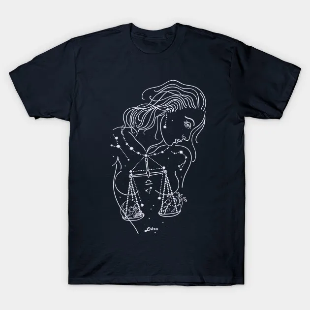 T-shirt homem de Libra signo do zodíaco por catyarte camiseta t-shirt das Mulheres