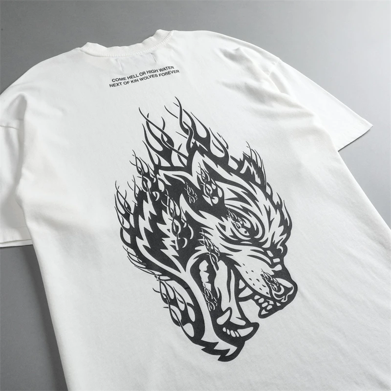 Darc Desportivo de grandes dimensões Gráfico com T-shirts de Treino de Ginásio Homens de Manga Curta Tees Verão Streetwear DARC Lobos T-Shirts