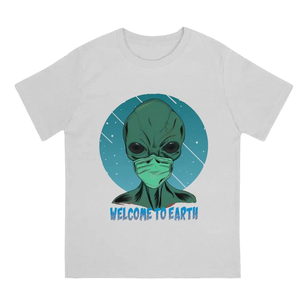 Alien Poliéster Camiseta para os Homens de boas-Vindas Para a Terra Macia Casual, Camisolas, T-Shirt Novidade