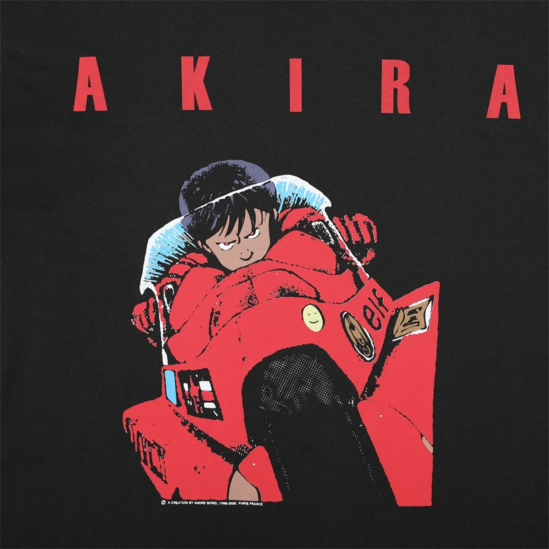 Akira T-shirt Homens Mulheres da High Street e Casual de Qualidade Superior Solto Oversize T-Shirt camiseta de Manga Curta