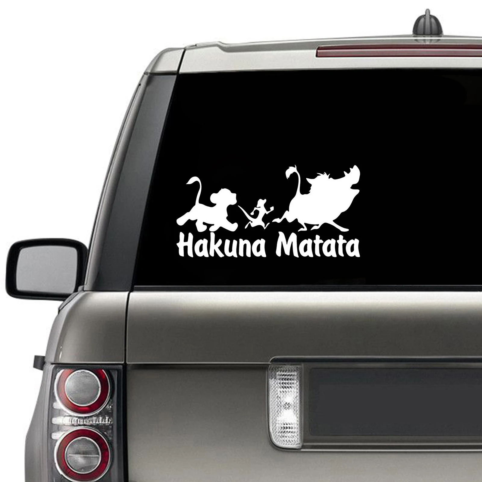 1Pcs Adesivos de carros Hakuna Matata Animal Decalques 3D Vinil Adesivo no Carro Reflexivo Decorativa da Motocicleta Estilo Carro Acessórios