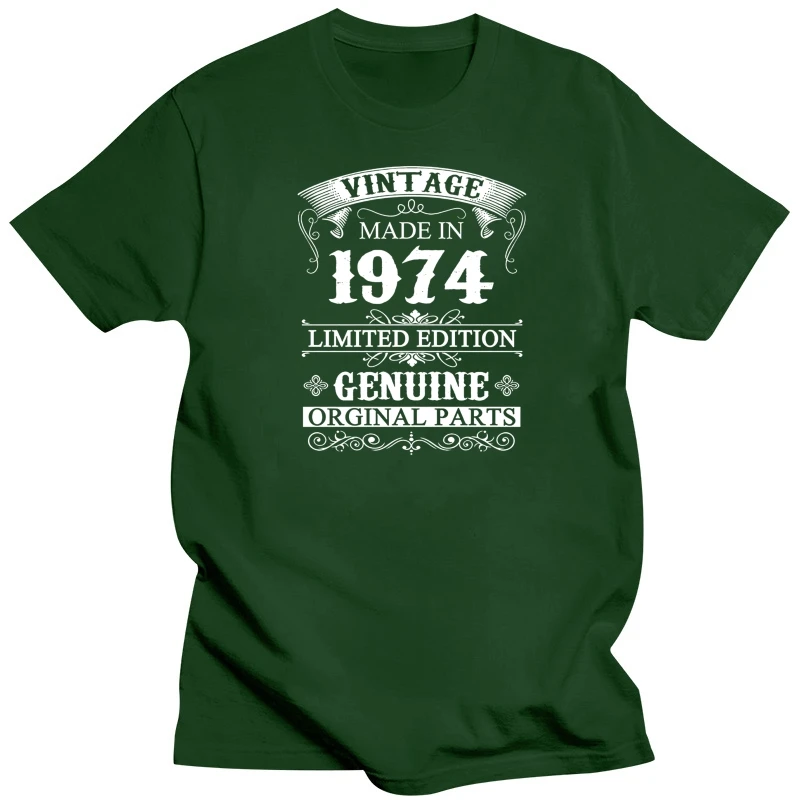casual, o pescoço solto verão T-shirt para homens Verão engraçado impressão Feita Em 1974, 43 Anos de Idade 43ª Idéias do Presente de Aniversário Tshirt tendência
