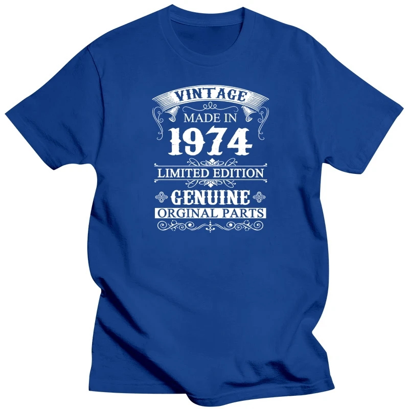 casual, o pescoço solto verão T-shirt para homens Verão engraçado impressão Feita Em 1974, 43 Anos de Idade 43ª Idéias do Presente de Aniversário Tshirt tendência
