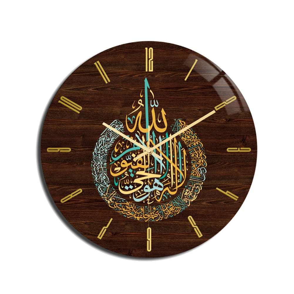 Muçulmano de Eid Sala de estar, Relógio de Parede Acrílico Vintage Rodada Relógios de Decoração de Casa, Quarto de Arte de Fácil Leitura, Assistir