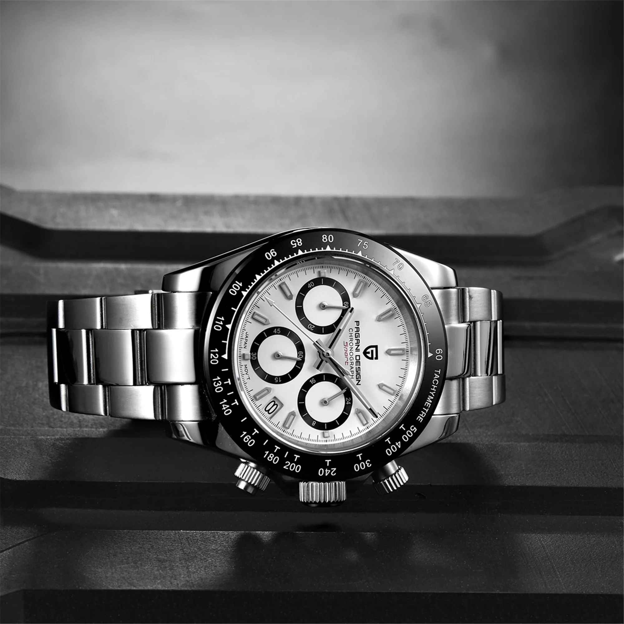 PAGANI DESIGN 2023 Homens Novos Esportes Relógios de Quartzo Sapphire Superior de Aço Inoxidável da Marca de relógios de Luxo, Cronógrafo VK63 Reloj Hombre