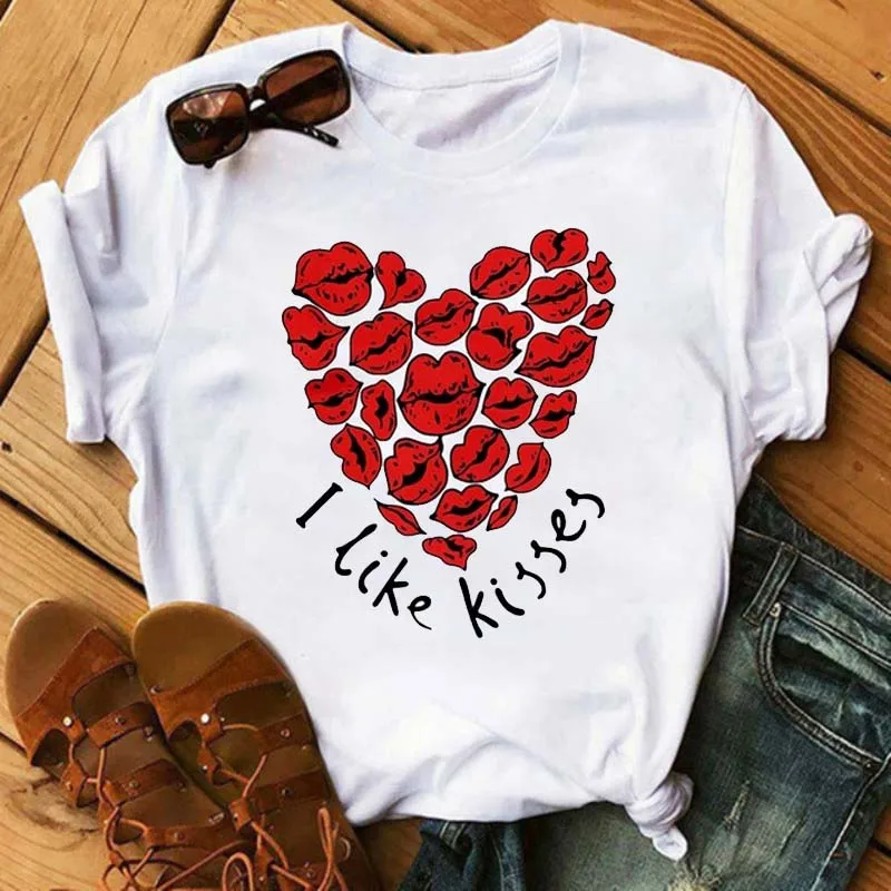 Maycaur Colorida Coração de Flor de Impressão Mulheres Camiseta de Verão Casual Engraçado Gráfico T-Shirt Senhora de 90 Yong Menina, Presentes de Dia dos Namorados
