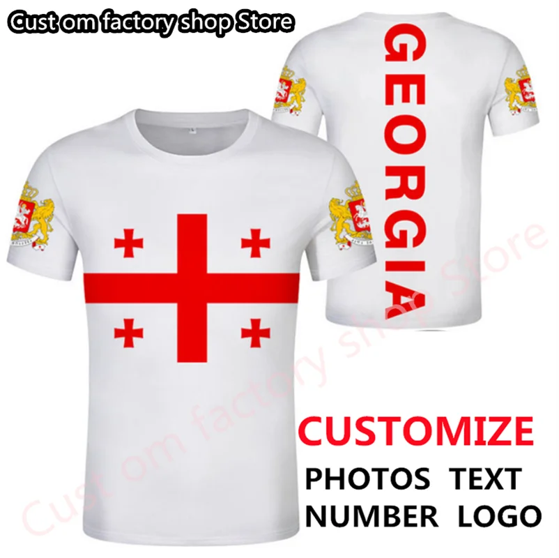 GEÓRGIA t-shirt diy livre feito-nome e número geo t-shirt de bandeira de nação ge impressão república da geórgia país foto logotipos de roupas