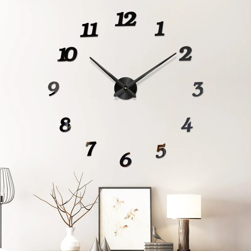 3D Eléctrico Número Relógio de Parede de Alumínio de Adesivos de 40cm de Casa Moderna Arte DIY Digital, Relógios de Parede para Sala de estar, Escritório Assistir Adesivo