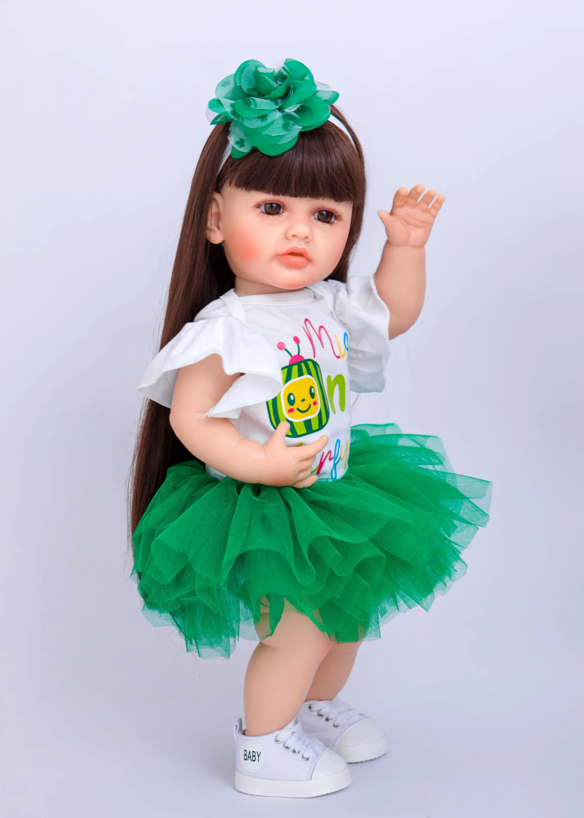 Edição limitada Estilos de Melancia Saia 55cm Boneca de Silicone de Vinil Reborn Baby Doll Brinquedos Presentes de Aniversário Para o Dia das Crianças
