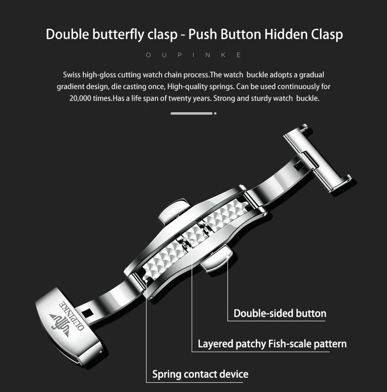 OUPINKE Homens Relógios relógio de Pulso Mecânico Automático Esqueleto Volante Ocos de Discagem Moda de Alta Qualidade Pulseira de Couro Relógio