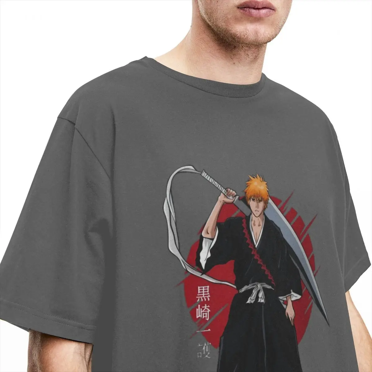Homens Mulheres Bleach Anime Japonês T-Shirt Acessórios Ichigo 100% Algodão Tops Legal De Manga Curta O Pescoço Tees Presentes De Natal Camisa