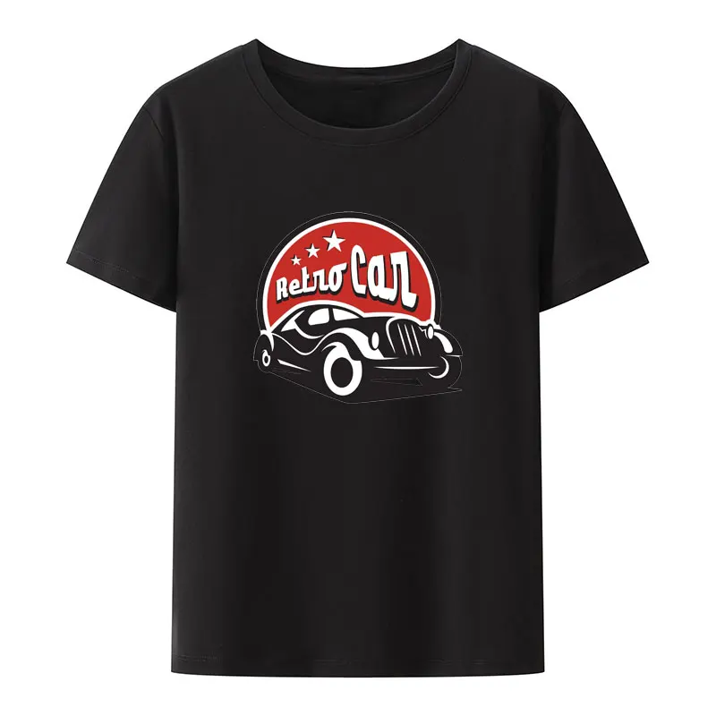 Retro Do Logotipo Do Carro Modelo De Design De Impressão De T-Shirt Homens Mulheres Nostalgia Estilo De Verão Casual Tops Criativo De Moda De Rua Legal Camisetas