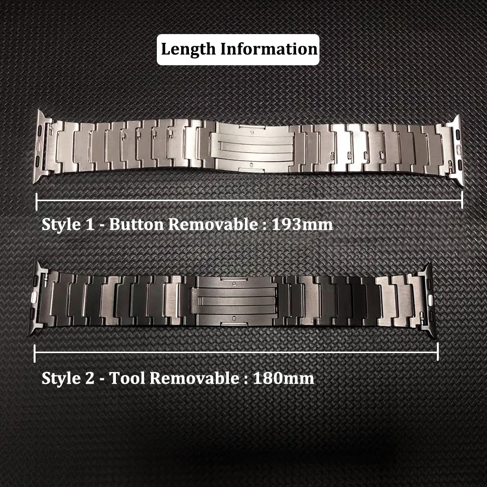 De titânio Pulseira de Metal Para Apple Relógio Ultra 49mm 8 7 45mm 41mm de Luxo Bracelete Para o iWatch 6 5 4 SE 3 44mm 42mm 40mm 38mm Correa