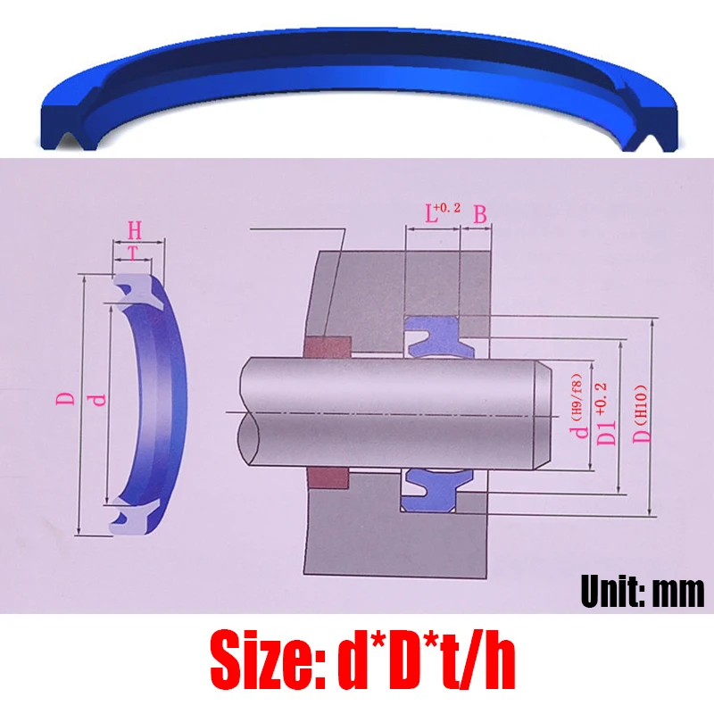 1/2PCS de Poliuretano Cilindro Hidráulico de Óleo Anel de Vedação DHS Tipo de Vedação do Eixo Anel de Vedação Anel de Poeira ID 10-160mm OD 19.2-174 mm