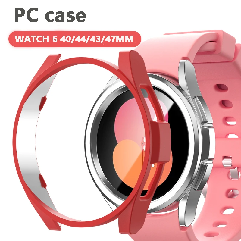 PC Case Para Samsung Galaxy Watch 6 Classsic 43mm 47mm Oco Metade Cobertura à prova de Choque Para Samsung Galaxy Watch 6 40 44mm Tampa
