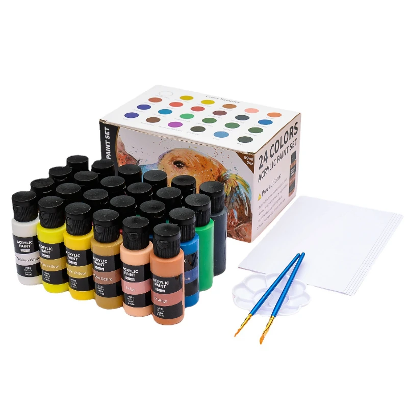 24colors Tinta Acrílica Conjunto de 60ml/garrafa DIY pintados à Mão Graffiti Pigmento Tecido de Parede de Pedra de Coloração de Suprimentos