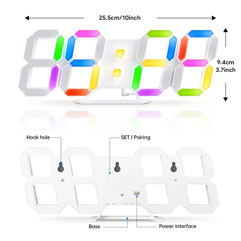 LED Smart Relógio Digital Relógio Sala de estar Moderna Personalidade Multifuncional para Eletrônicos